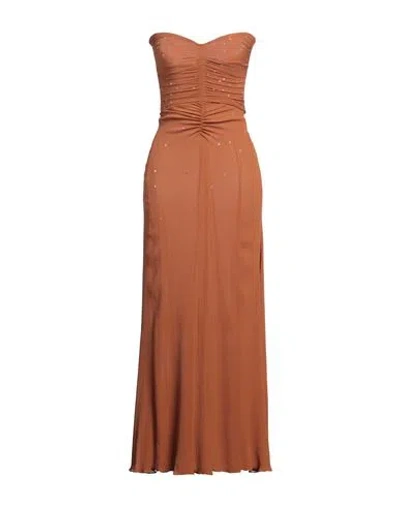 Forte Forte Forte_forte Woman Maxi Dress Brown Size 3 Silk In Brown