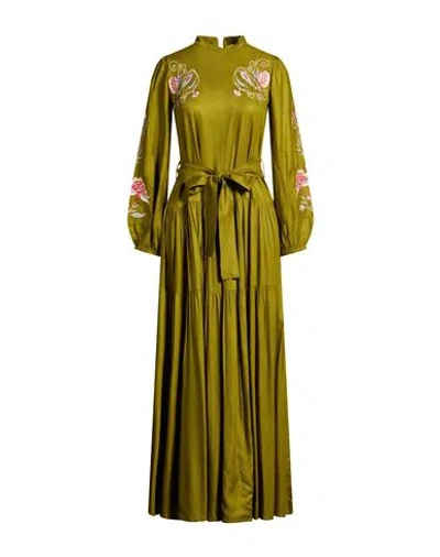 Connor & Blake Woman Maxi Dress Lime Green Size L Viscose In Green