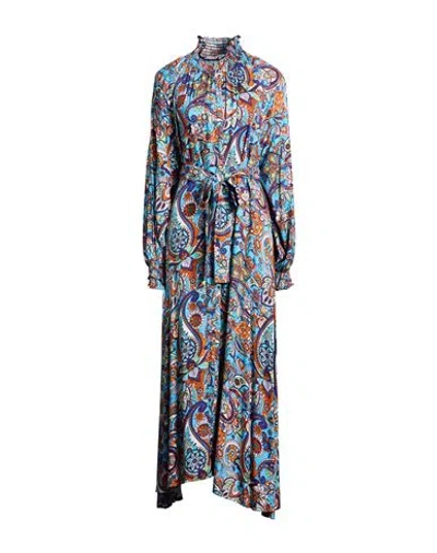 Connor & Blake Woman Maxi Dress Light Blue Size L Viscose In Blue