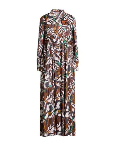 Connor & Blake Woman Maxi Dress Grey Size L Viscose In Gray