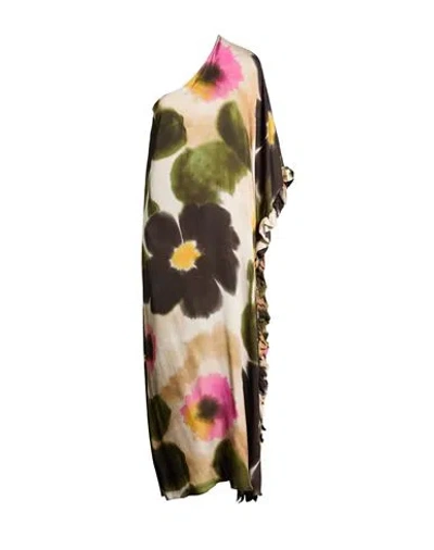 Monoplaza Woman Maxi Dress Military Green Size M Viscose In Green