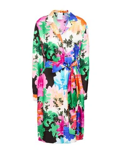 Sara Roka Woman Midi Dress Green Size 14 Silk In Multi