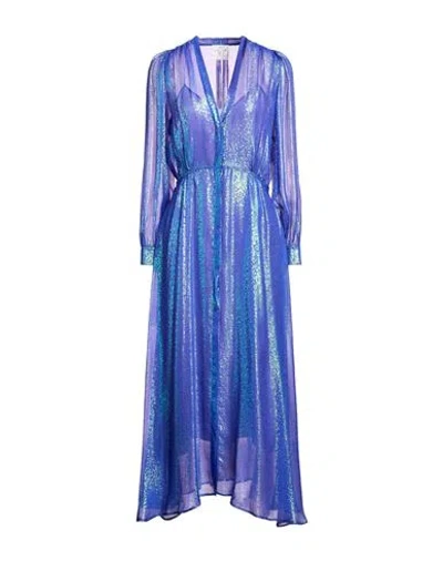 Forte Forte Forte_forte Woman Maxi Dress Bright Blue Size 2 Silk, Metallic Fiber In Blue