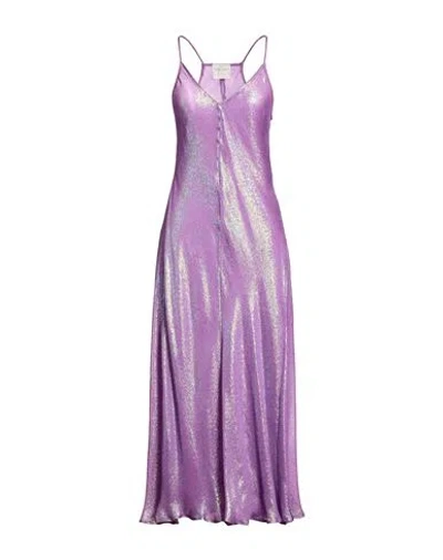 Forte Forte Forte_forte Woman Maxi Dress Purple Size 3 Silk, Metallic Fiber In Purple