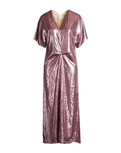 Alysi Chocolat Woman Maxi Dress Light Brown Size 6 Polyester In Sand