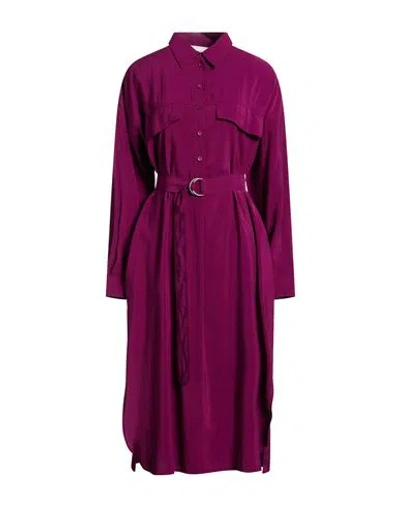 8pm Woman Midi Dress Garnet Size L Rayon, Polyester In Red