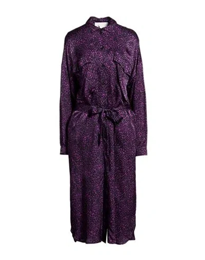 8pm Woman Midi Dress Purple Size L Viscose In Purple