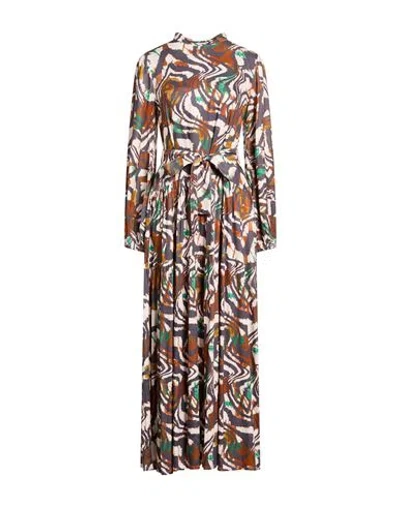Connor & Blake Woman Maxi Dress Brown Size Xl Viscose In Brown