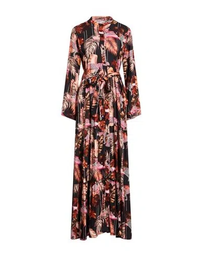 Connor & Blake Woman Maxi Dress Salmon Pink Size L Viscose In Pink