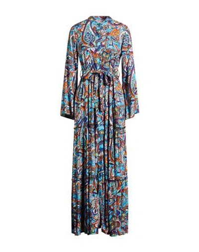 Connor & Blake Woman Maxi Dress Azure Size L Viscose In Blue