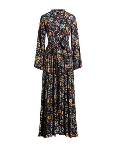 Connor & Blake Woman Maxi Dress Black Size L Viscose In Black