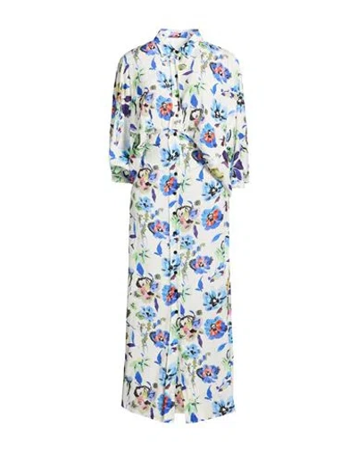 8pm Conscious Woman Maxi Dress White Size M Ecovero Viscose, Viscose In Multi