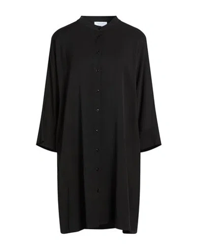 Daniele Fiesoli Collezione N_01 Woman Mini Dress Black Size L Viscose, Linen In Black