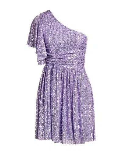 J'aime’ J'aime' Woman Mini Dress Purple Size M Polyester In Purple