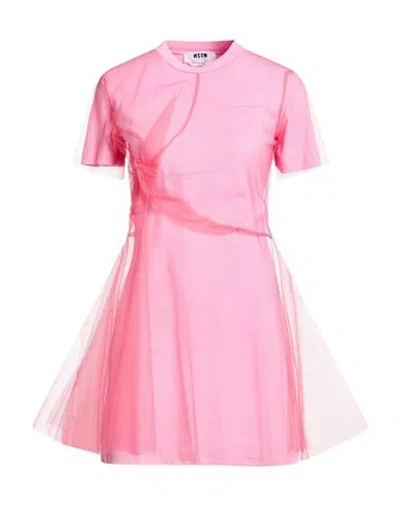 Msgm Woman Mini Dress Pink Size S Cotton In Pink