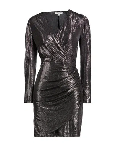Morgan De Toi Woman Mini Dress Silver Size 12 Polyester, Elastane In Black
