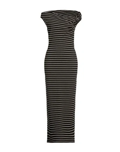 Msgm Woman Maxi Dress Black Size 10 Viscose, Polyamide, Elastane In Black