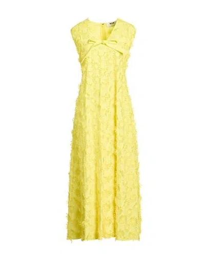 Msgm Woman Maxi Dress Yellow Size 10 Polyester, Cotton In Yellow