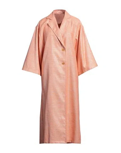 Forte Forte Forte_forte Woman Overcoat & Trench Coat Salmon Pink Size 2 Cotton, Polyester, Metallic Polyester In Pink