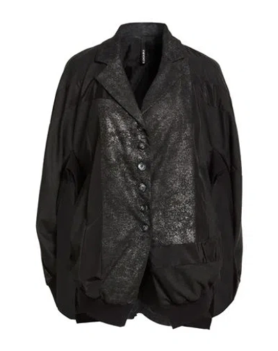 Manesera Woman Cape Black Size M Polyester, Rayon, Elastane, Cotton In Black