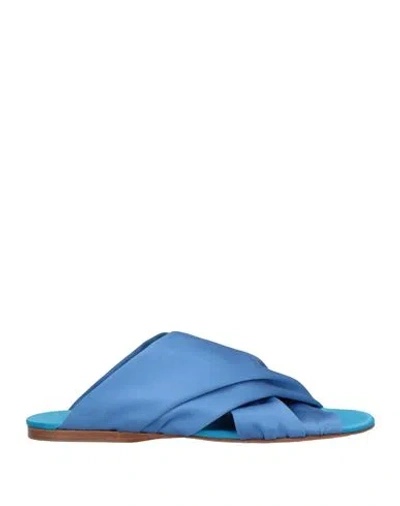 Forte Forte Forte_forte Woman Sandals Azure Size 7 Textile Fibers In Blue