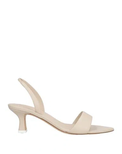 3juin Woman Sandals Off White Size 9 Leather In White