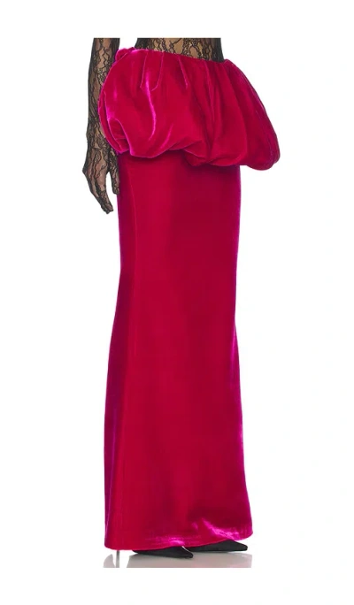 The New Arrivals By Ilkyaz Ozel Galina Silk Velvet Skirt