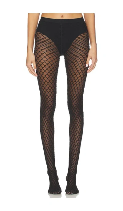 Wolford Velvet Net Illusion Tights In Black