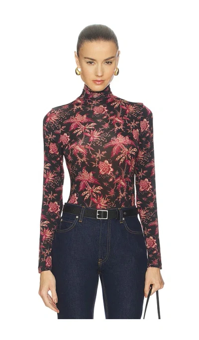 Ulla Johnson Aurelia Jersey Long Sleeve Turtleneck Top In Night Lily