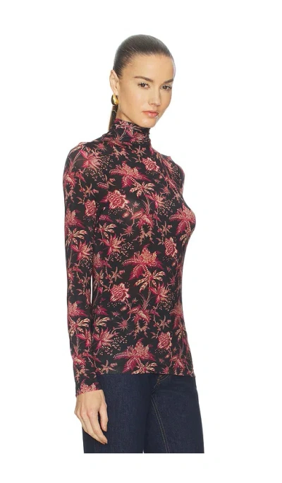 Ulla Johnson Aurelia Jersey Long Sleeve Turtleneck Top In Night Lily