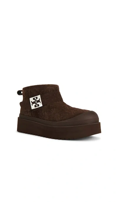 Tory Burch Mellow Shearling Platform Boot In Brown