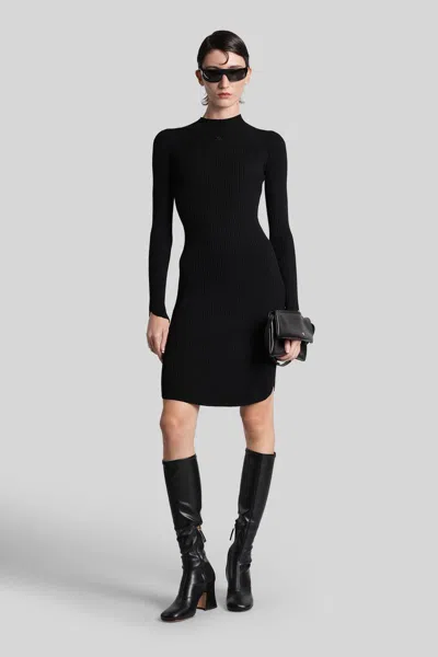 Courrèges Courreges Black Cotton Blend Mini Dress