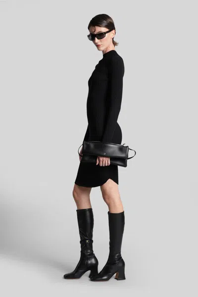 Courrèges Courreges Black Cotton Blend Mini Dress