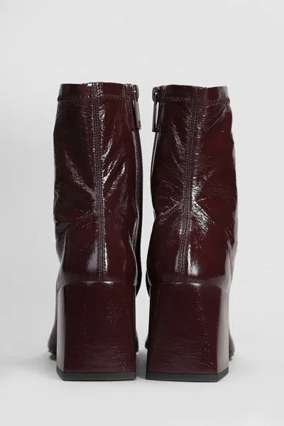 Courrèges High Heels Ankle Boots In Burgundy