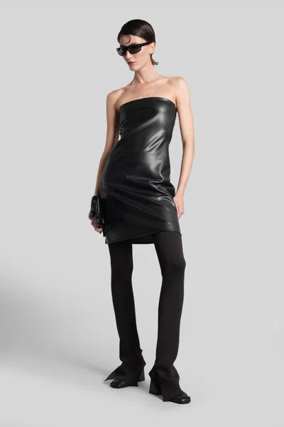 Courrèges Strapless Mini Dress With Back Strap Detail In Black