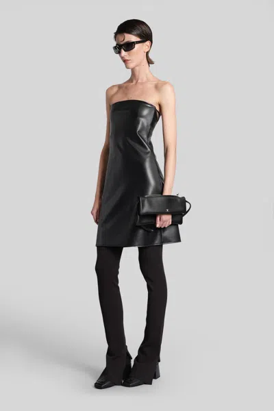 Courrèges Strapless Mini Dress With Back Strap Detail In Black