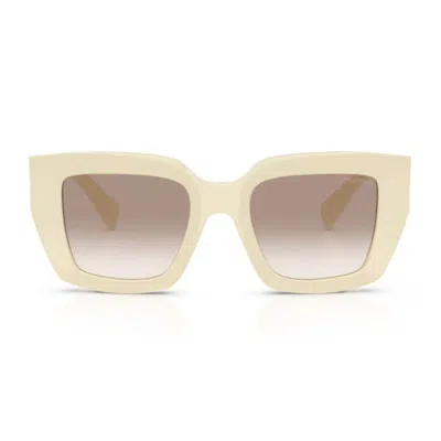 Miu Miu 0mu B05s Miu Glimpse 21d90l Bianco Latte Sunglasses In Neutral