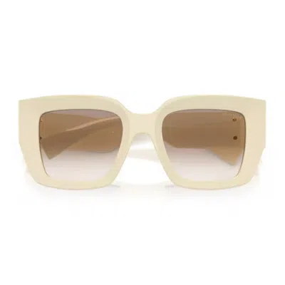 Miu Miu 0mu B05s Miu Glimpse 21d90l Bianco Latte Sunglasses In Neutral