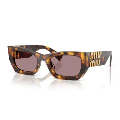 Miu Miu 0mu 09ws Miu Glimpse Sunglasses In Brown