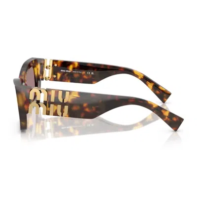 Miu Miu 0mu 09ws Miu Glimpse Sunglasses In Brown