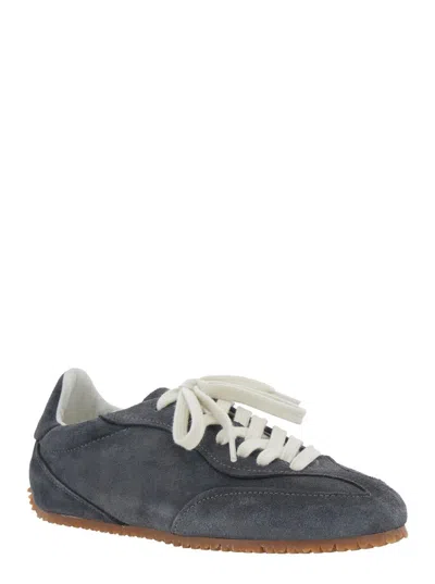 Axel Arigato 'daze Runner' Grey Sneaker With Logo On The Tongue And Grooved Sole In Suede Woman In Gray
