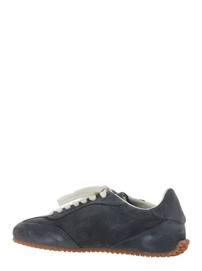 Axel Arigato 'daze Runner' Grey Sneaker With Logo On The Tongue And Grooved Sole In Suede Woman In Gray