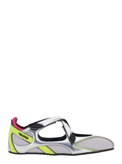 Attico Floor 01 Multicolor Ballet Shoes With Logo On The Side And Cut-out Design In Fabric Woman In Gray