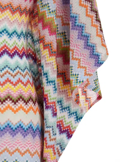 Missoni Long Caftan Cover-up With Micro Pixel-effect Zigzag Pattern In Multi