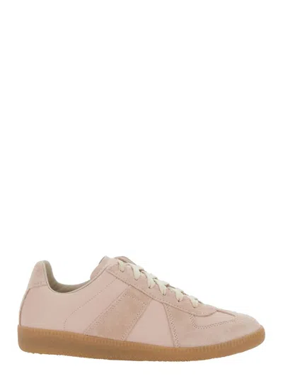 Maison Margiela Replica Suede And Leather Sneakers In Pink