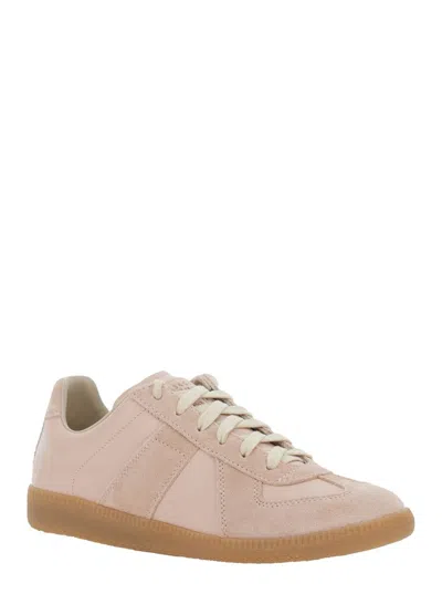 Maison Margiela Replica Suede And Leather Sneakers In Pink