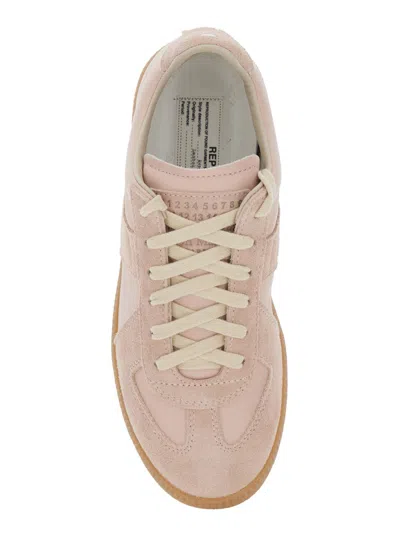 Maison Margiela Replica Suede And Leather Sneakers In Pink