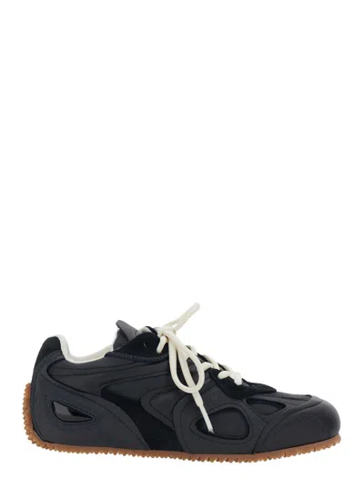 Axel Arigato 'slow Runner' Black Sneaker With Insert Design And Grooved Sole In Leather And Suede Woman In Black