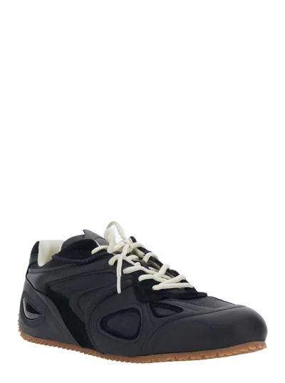 Axel Arigato Slow Runner Black Sneaker With Insert Design And Grooved Sole In Leather And Suede Man In Black