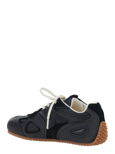 Axel Arigato 'slow Runner' Black Sneaker With Insert Design And Grooved Sole In Leather And Suede Woman In Black